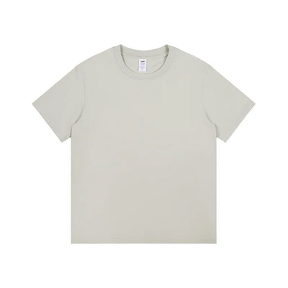 Men's 230g Heavy Cotton Short-sleeved T-shirt Men Pure Cotton Loose Solid Color Bottoming Shirt Trendy Man T-shirt Tops Clothes