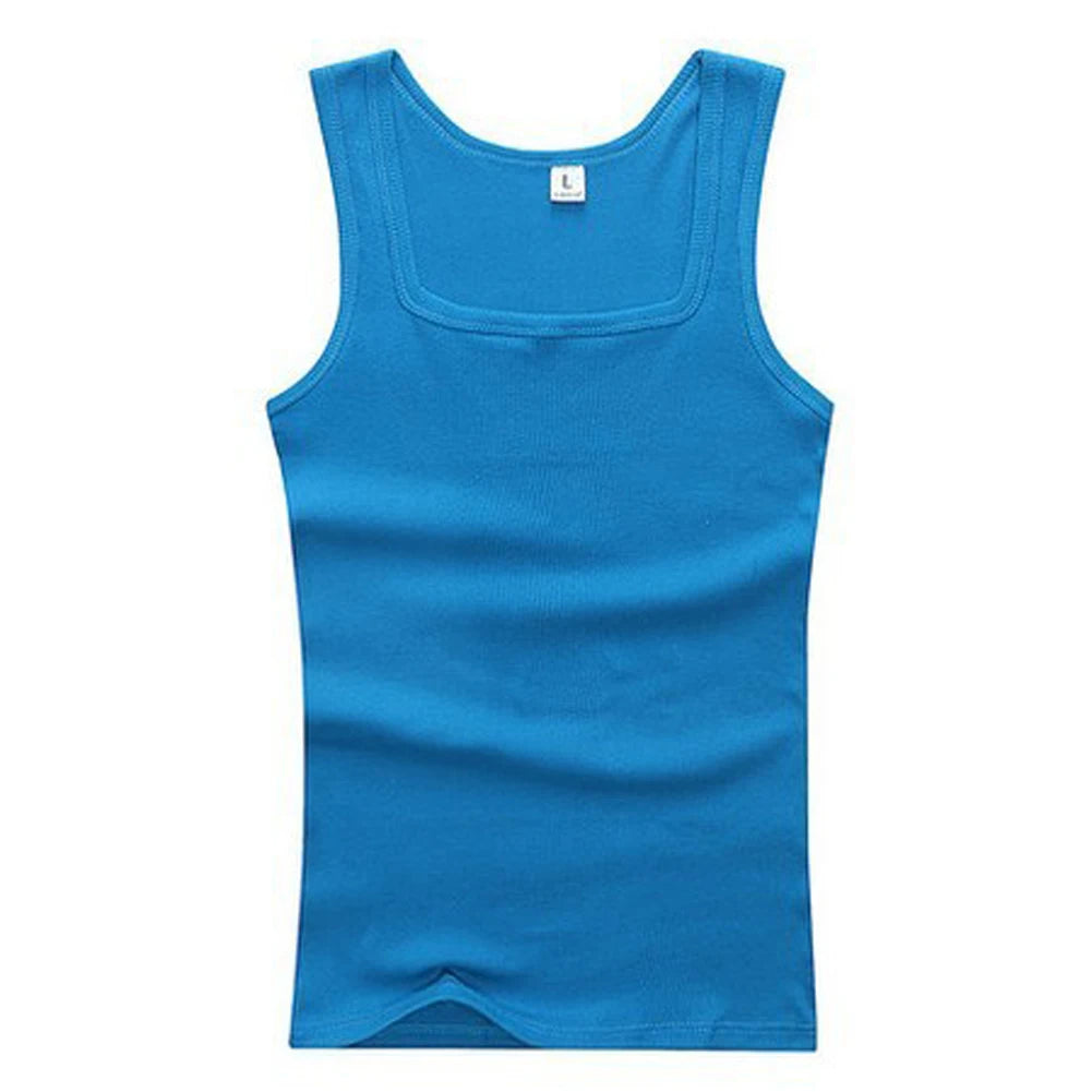 Hot Sale Mens Sport Fitness Underwaist Shirt Solid Elastic Cotton Vest Sweatshirt Tank Top Gym Fashion Jacket Cool Comfort Sexy