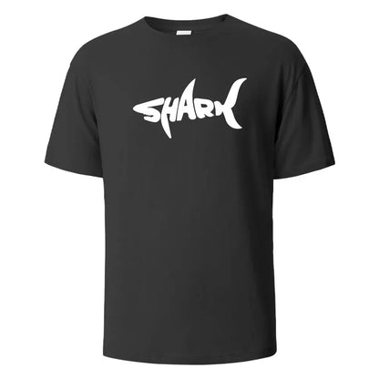 Shark Print T-Shirt 100% Cotton Summer Tees For Men Women Oversize Casual Tops