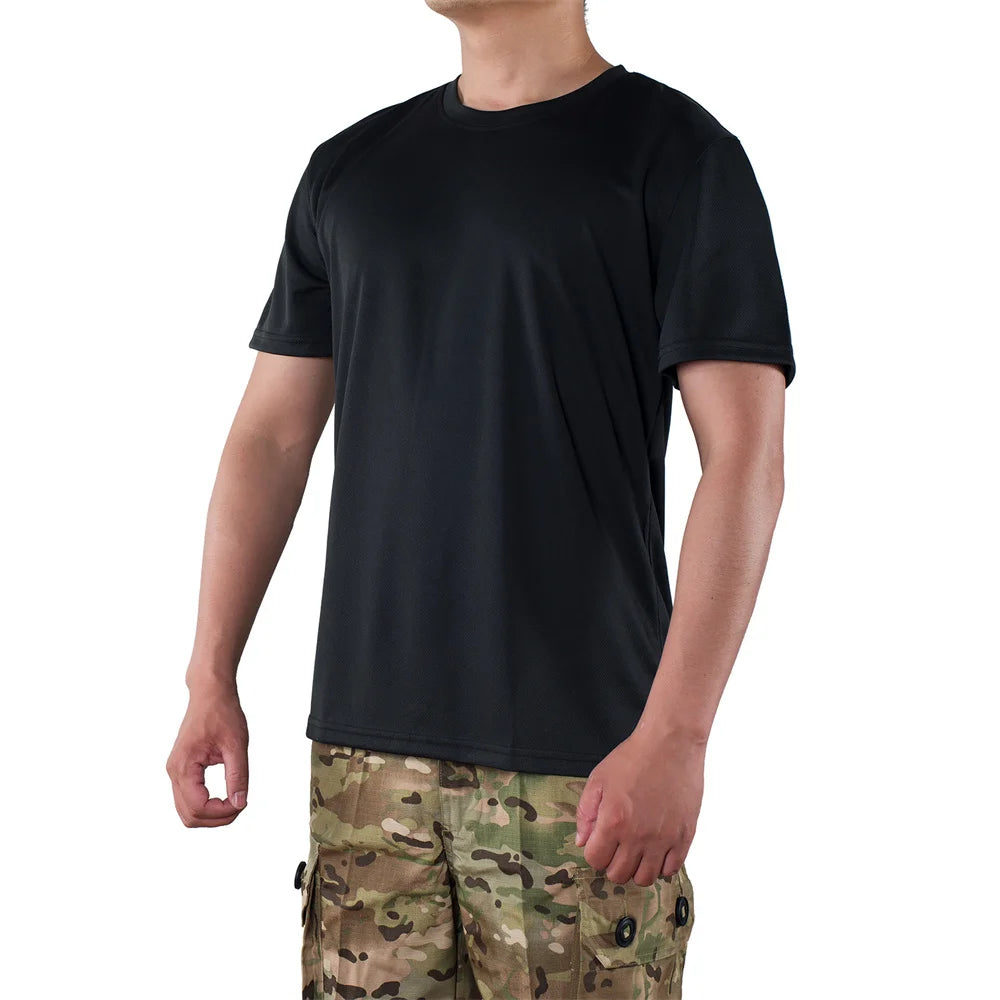 MEGE Men Tactical T Shirt Men's Quick Dry Workout Short Sleeve O-neck Quick-Drying gym T Shirts Plus Size Casual Oversized 4XL