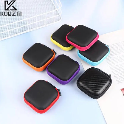 Mini Square EVA Earphone Protective Box Digital Charger Headphone Storage Bag USB Data Cable Organizer Carrying Pouch