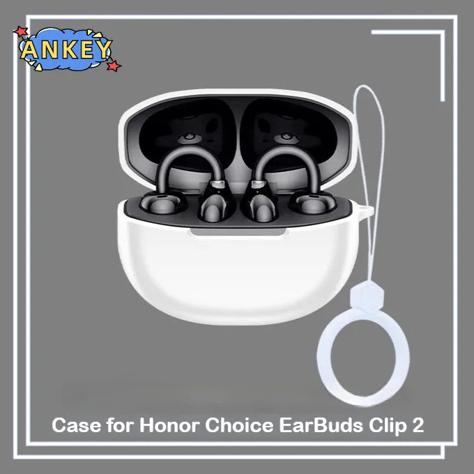 for Honor Choice EarBuds Clip 2 Case Earphones Premium Silicone Cover Shockproof Accessible Charging Port carrying ring