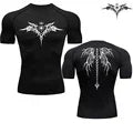 Animated Compression T Shirt Dagger Print for Men Athletic Quick Dry Tops Rash Guard Gym Workout Running Baselayers Undershirts