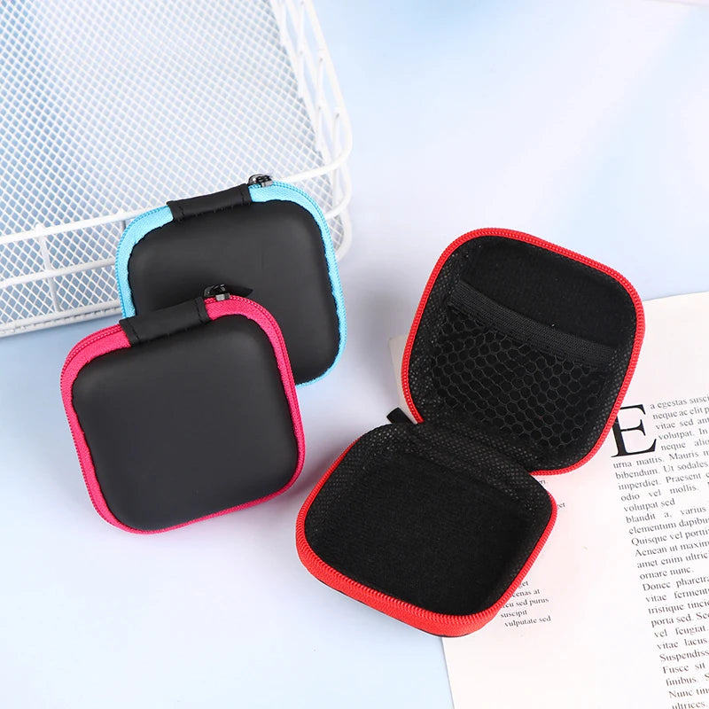 Mini Square EVA Earphone Protective Box Digital Charger Headphone Storage Bag USB Data Cable Organizer Carrying Pouch