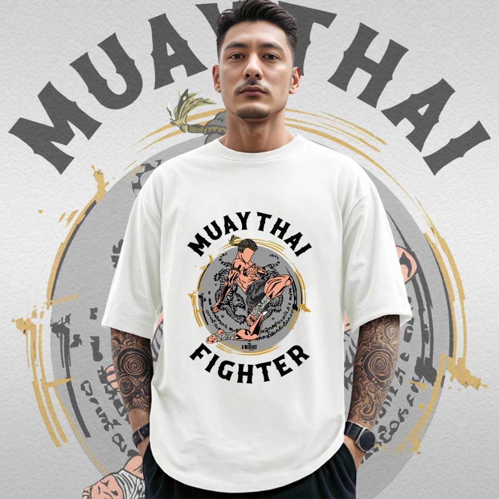 Summer Men's T-Shirt Muay Thai Running Fitness Sports Short Sleeve Outdoor Boxing Wrestling Tracksuits Breathable Men's clothing