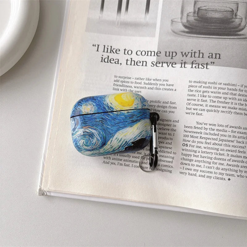 Van Gogh Oil Painting Case for AirPods 4 Cover Headphone Earphone Charging Bag Para AirPod 2 3 4 Pro Air Pods Aesthetic Designer