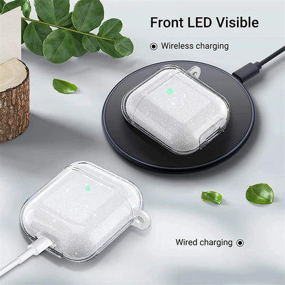 Luxury Bling Glitter Clear Earphones Case For Airpods Pro 1 2 Soft Silicone Headphone Cover For Air Pods 3 2 1 Charging Box Bag