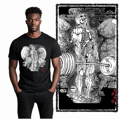 Coolmind YG Fitness Gym Cotton exclusive graphic Men's T-shirt 100% cotton large size fresh black men's new style T-shirt