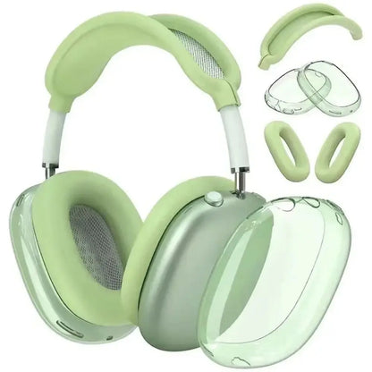 3 in 1 Silicone + TPU Case for Airpods Max Translucence Cases Wireless Headphones Cover Earphone Protective Covers Accessories