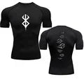 Animated Compression T Shirt Dagger Print for Men Athletic Quick Dry Tops Rash Guard Gym Workout Running Baselayers Undershirts