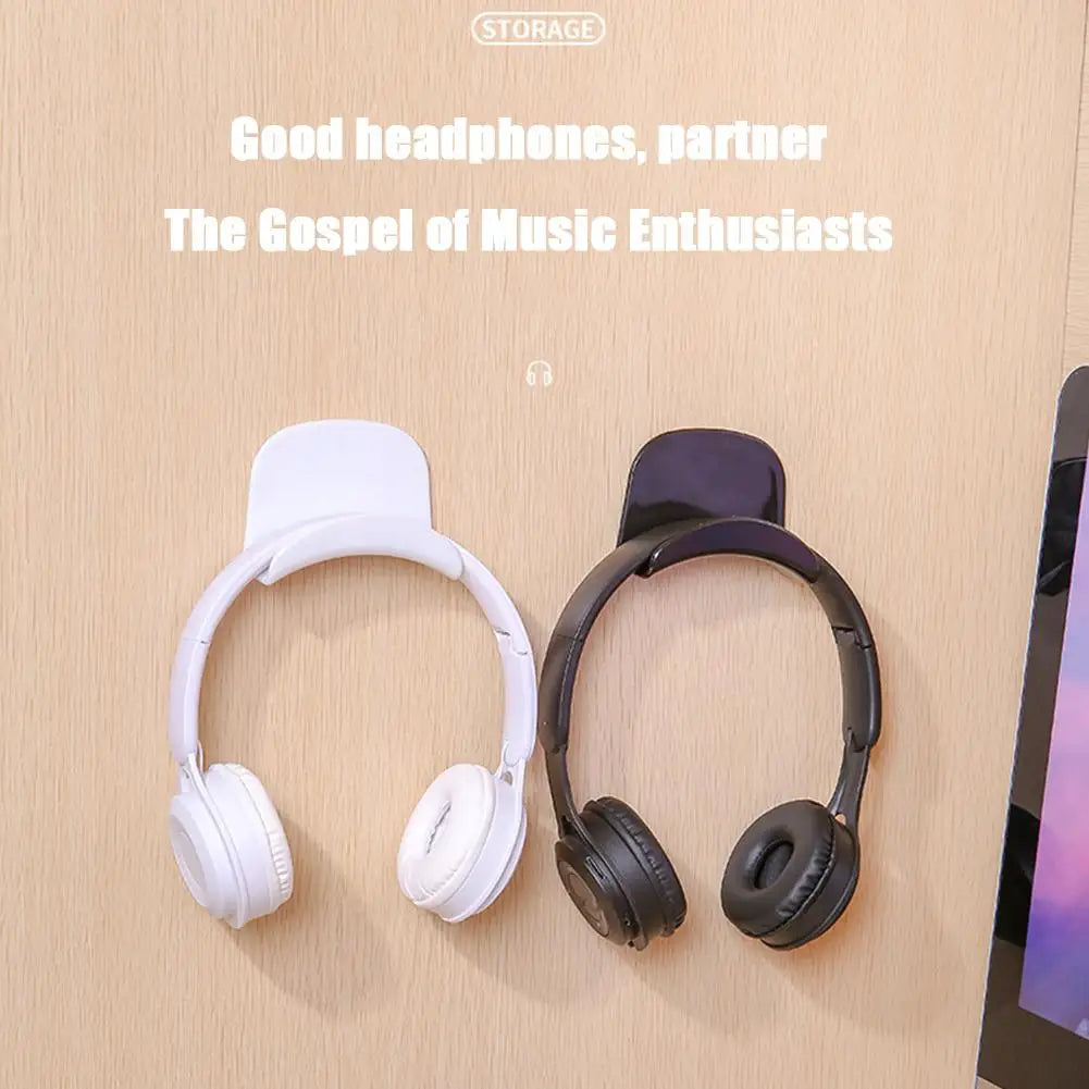 Punch-free Head-mounted Headphone Bracket Storage Hook Dormitory Wall-mounted Computer Headset Holder Earphone Display Stand