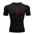 Animated Compression T Shirt Dagger Print for Men Athletic Quick Dry Tops Rash Guard Gym Workout Running Baselayers Undershirts