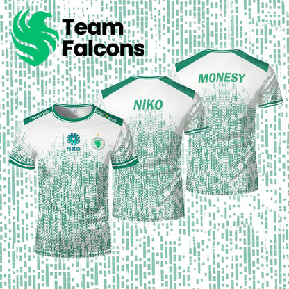 2025 CSGO Pro League Team Falcons Club Uniform CS2 NIKO M0NESY Esports Training Custom Jersey Men's Summer Breathable T-shirt
