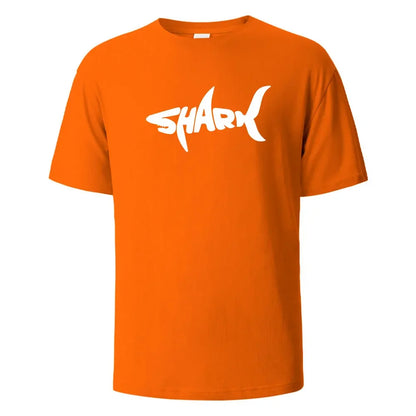 Shark Print T-Shirt 100% Cotton Summer Tees For Men Women Oversize Casual Tops