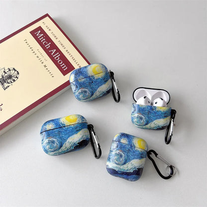 Van Gogh Oil Painting Case for AirPods 4 Cover Headphone Earphone Charging Bag Para AirPod 2 3 4 Pro Air Pods Aesthetic Designer