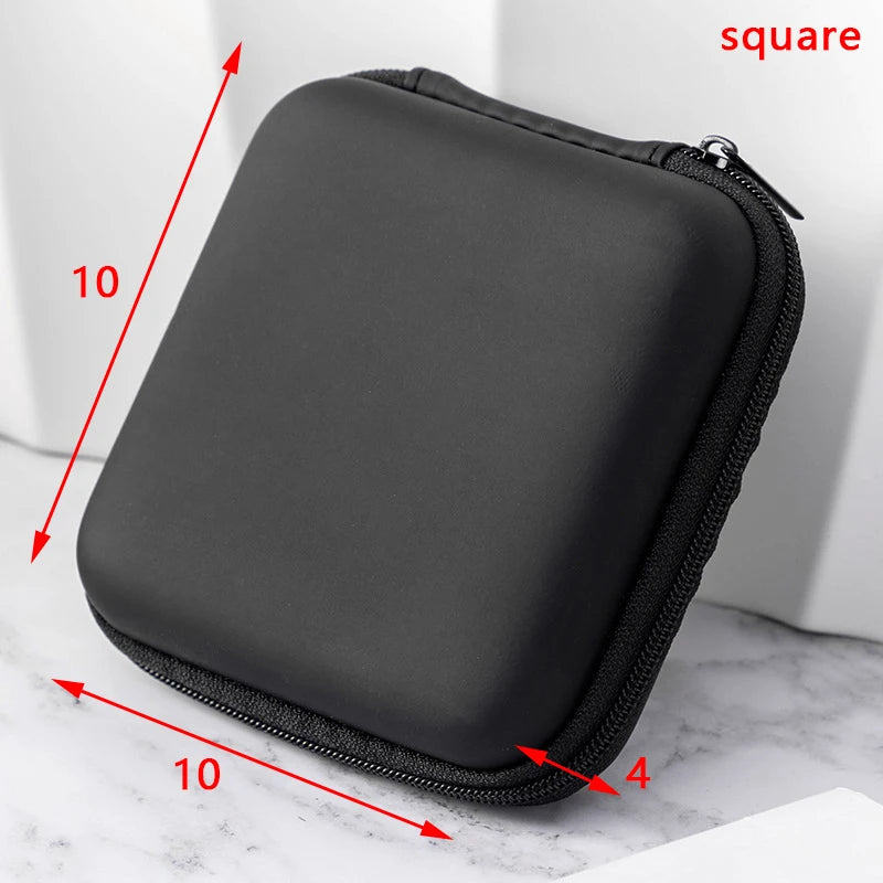 Mini Square EVA Earphone Protective Box Digital Charger Headphone Storage Bag USB Data Cable Organizer Carrying Pouch