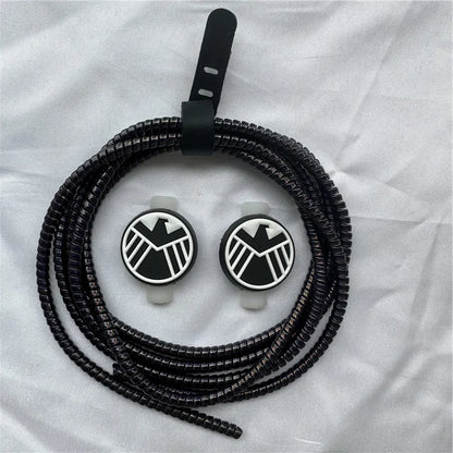 Cable Protector Set for iPhone Huawei Samsung Anti-break Spring Protection Rope Wire Cord Rope Earphone Bobbin Winder