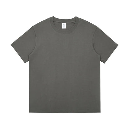 Men's 230g Heavy Cotton Short-sleeved T-shirt Men Pure Cotton Loose Solid Color Bottoming Shirt Trendy Man T-shirt Tops Clothes