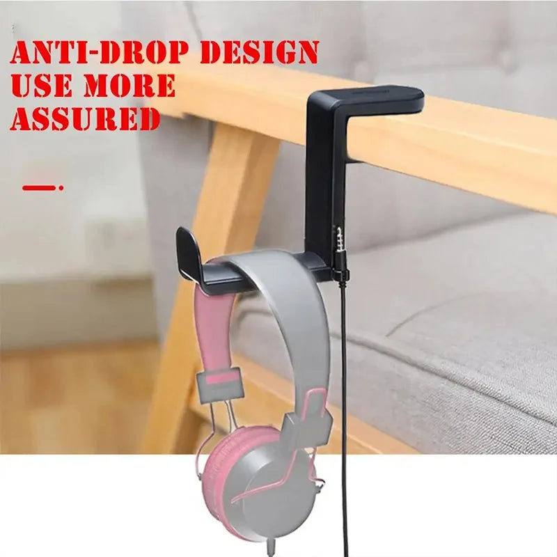 360° Rotating Headphone Stand Desktop Headset Holder PC Gaming Headset Desk Hanger Hook For Earphones Clutter Storage