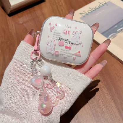 3D Cartoon Transparent For Redmi Buds 6 7S Case Cute Puppy Earphone Shockproof Soft Shell Protective Sleeve Cover