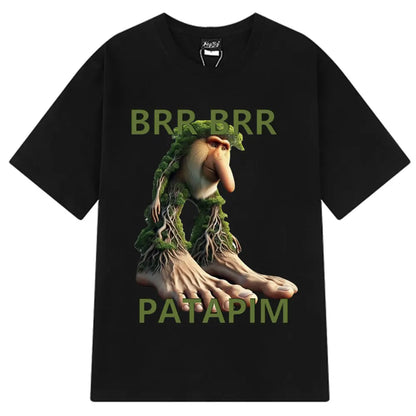 Brr Brr Patapim T Shirt Funny Italian Brainrot Meme Graphic T-shirt Men Women Summer 100% Cotton Cozy Soft O-Neck T-shirts Tops
