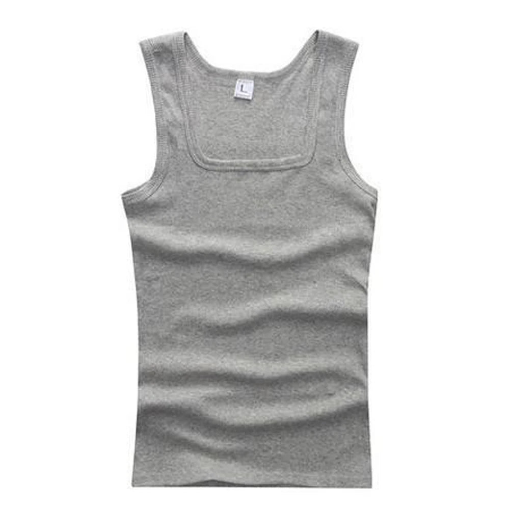 Hot Sale Mens Sport Fitness Underwaist Shirt Solid Elastic Cotton Vest Sweatshirt Tank Top Gym Fashion Jacket Cool Comfort Sexy