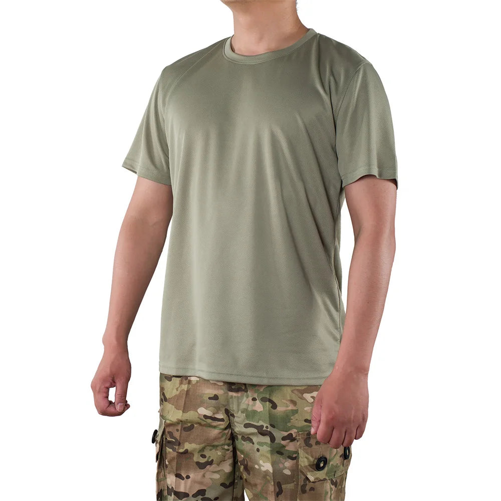 MEGE Men Tactical T Shirt Men's Quick Dry Workout Short Sleeve O-neck Quick-Drying gym T Shirts Plus Size Casual Oversized 4XL