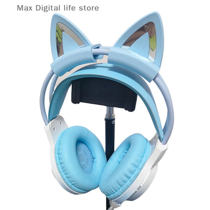 2 Pieces Cat Ear For Earphone Gaming Headsets Attachment Stereo Headset Decoration Lightweight Silicone Pendant