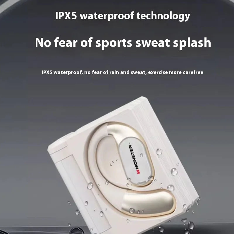 MONSTER AC530 Wireless Earphones Bone Conduction Ear Hanging Non in Ear Double Folding Ergonomics Bluetooth Sports Earphones