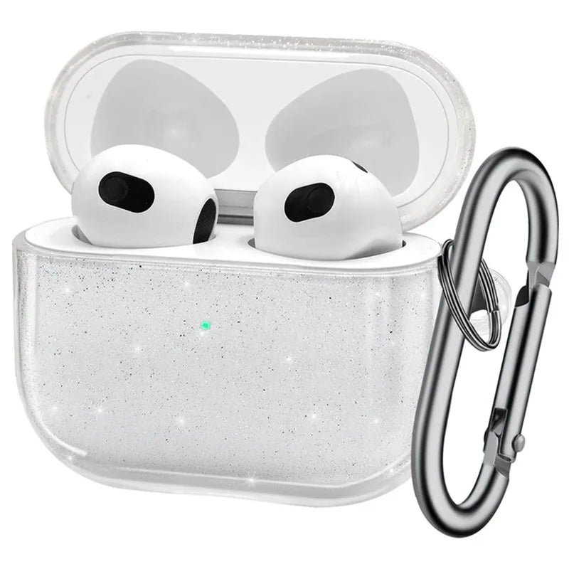 Luxury Bling Glitter Clear Earphones Case For Airpods Pro 1 2 Soft Silicone Headphone Cover For Air Pods 3 2 1 Charging Box Bag