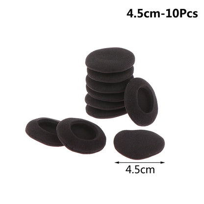 10pcs 3.5/4.5/5.5/6cm Black Foam Ear Pads Protection Thicken Sponge Replacement Cushions Covers Earphones for Headphones