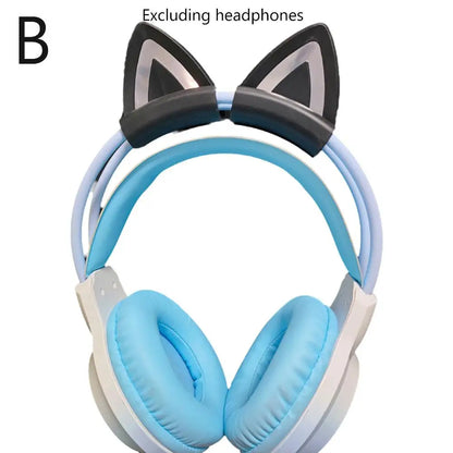 Headphones Accessories Cat Ear For Earphone Gaming Headsets Attachment Stereo Headset Decoration Lightweight Silicone Penda S1V6