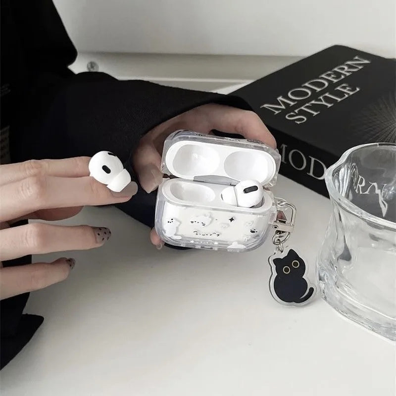 Floral Cute Cat Airpodspro2 Wireless Bluetooth Earphone Protective Cover1/2/3 Generations Cartoon Anti Drop Small And Convenient