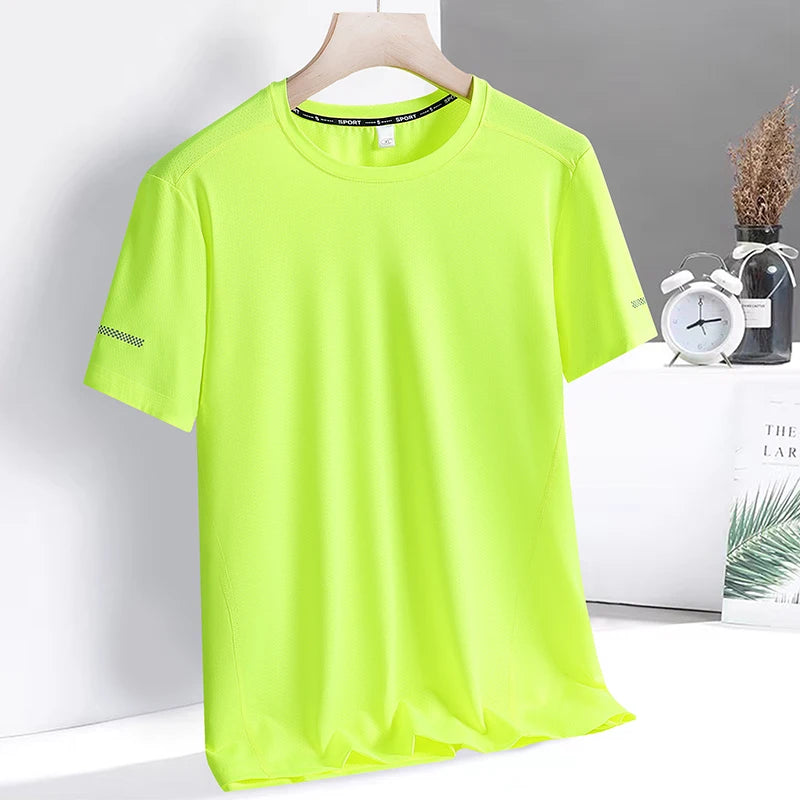 9xl Large Plus Size Quick Dry Short Sleeve T Shirt Gym Jerseys Fitness Trainer Running T-Shirt Teenager Breathable Sportswear