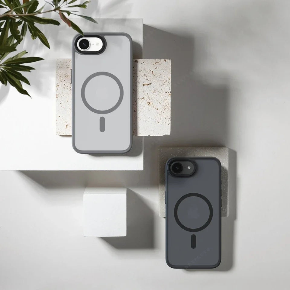 Luxury Matte 16E Magnetic Phone Case For iPhone 14 16 15 Plus 11 12 13 16E 14 15 Pro Max Magsafe Shockproof Protector Hard Cover