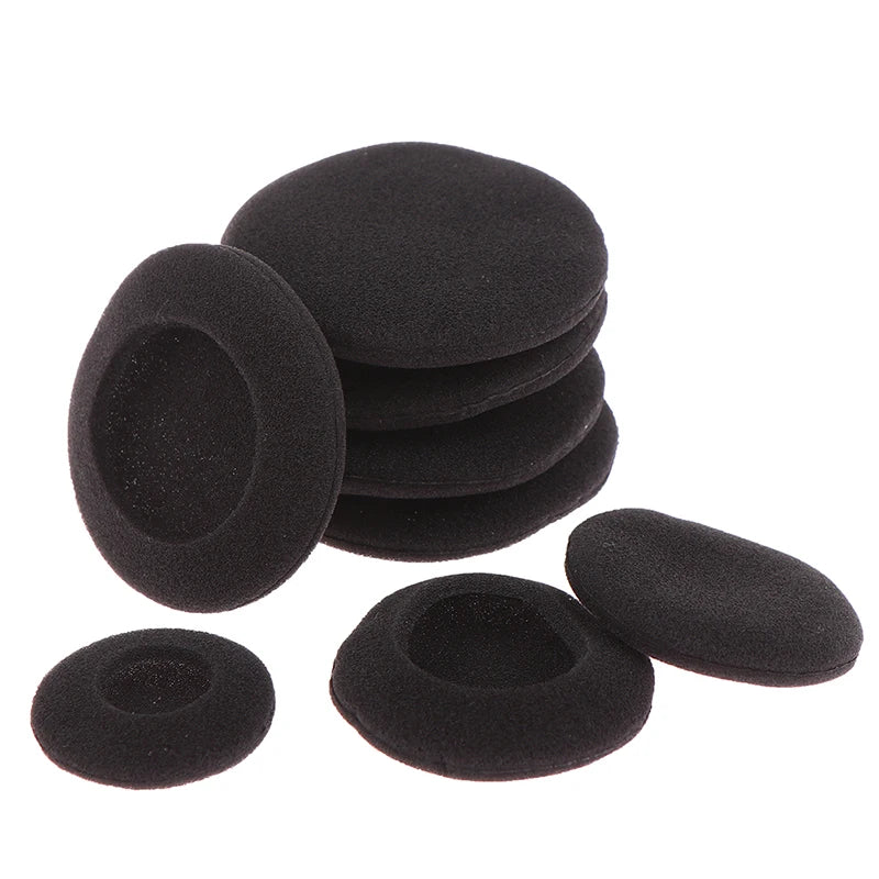 10pcs 3.5/4.5/5.5/6cm Black Foam Ear Pads Protection Thicken Sponge Replacement Cushions Covers Earphones for Headphones