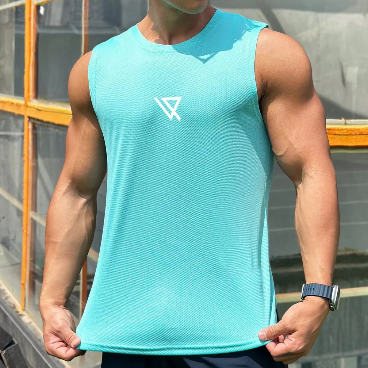 New Quick Drying Gym Fitness Men's Tank Tops Summer Trend Crew Neck Sleeveless Shirt 3D Print Loose Breathable Sports Tees Vest