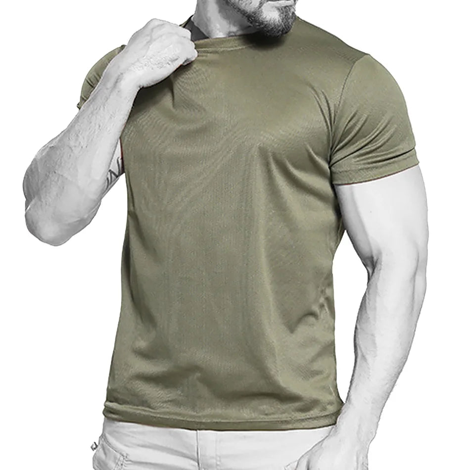MEGE Men Tactical T Shirt Men's Quick Dry Workout Short Sleeve O-neck Quick-Drying gym T Shirts Plus Size Casual Oversized 4XL