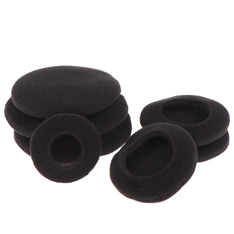 10pcs 3.5/4.5/5.5/6cm Black Foam Ear Pads Protection Thicken Sponge Replacement Cushions Covers Earphones for Headphones