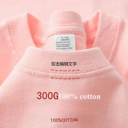 Summer 100% Cotton Men T Shirts 300grams Heavy Duty Short Sleeve Casual Basic Solid Color Ovesize Men Women Tops T-shirt