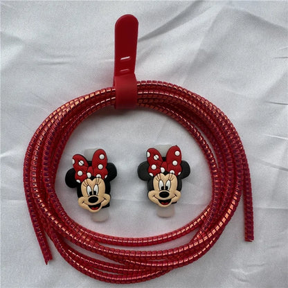 Cable Protector Set for iPhone Huawei Samsung Anti-break Spring Protection Rope Wire Cord Rope Earphone Bobbin Winder