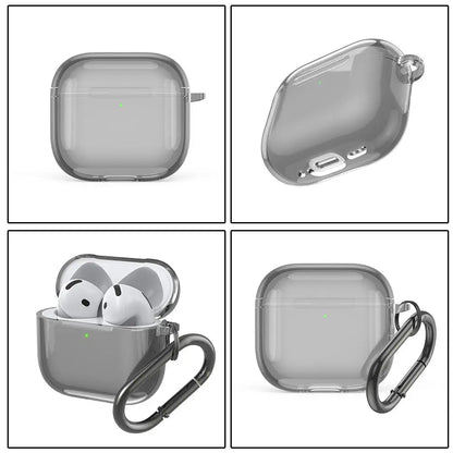 Transparent Case for AirPods 4 Wireless Bluetooth Earphone Soft TPU Clear Protective Cover with Hook for Air Pods 4 Accessories