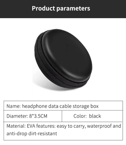 Earphones Holder Case Portable Storage Carrying Hard Bag Box Case For Headphone Accessories Earbuds Memory Card USB Data Cables