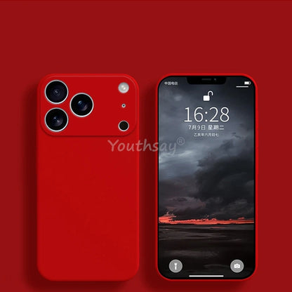 For iPhone 17 Pro Case Liquid Silicone Plain Case For iPhone 17 Pro Air Cover TPU Anti-drop Protect For iPhone 17 Pro Max Cover