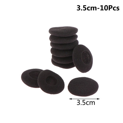 10pcs 3.5/4.5/5.5/6cm Black Foam Ear Pads Protection Thicken Sponge Replacement Cushions Covers Earphones for Headphones