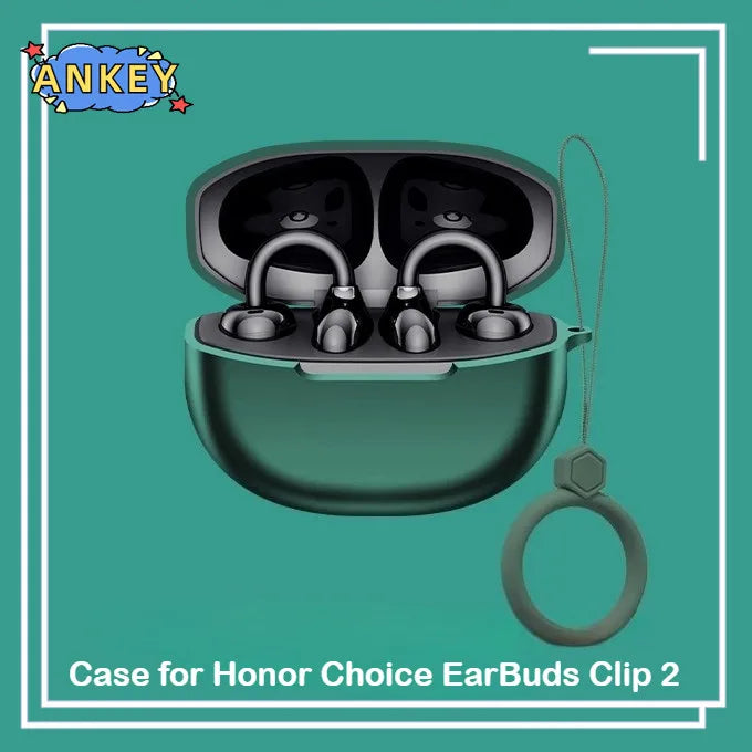 for Honor Choice EarBuds Clip 2 Case Earphones Premium Silicone Cover Shockproof Accessible Charging Port carrying ring