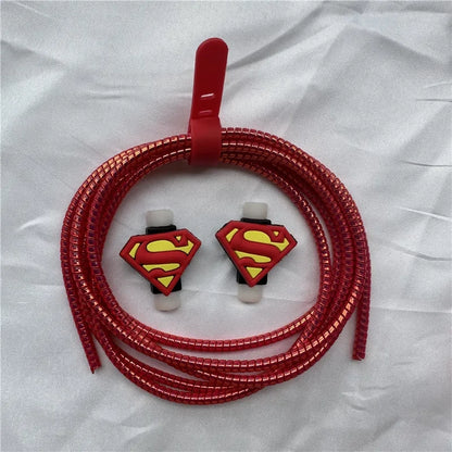 Cable Protector Set for iPhone Huawei Samsung Anti-break Spring Protection Rope Wire Cord Rope Earphone Bobbin Winder