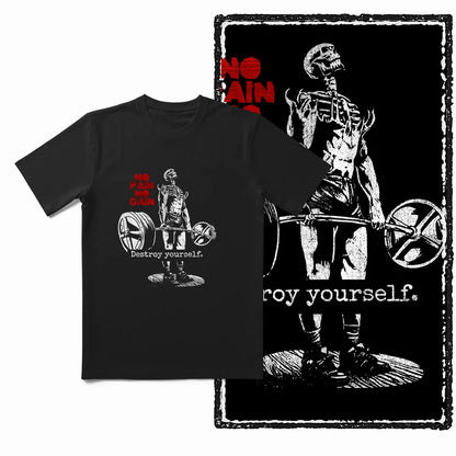 Coolmind YG Fitness Gym Cotton exclusive graphic Men's T-shirt 100% cotton large size fresh black men's new style T-shirt