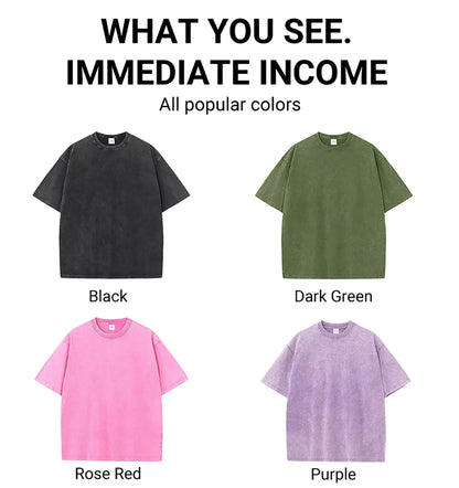 New Men's Washed Vintage T-Shirts Street Hip Hop Retro Punk T Shirt women Harajuku Casual Cotton Short Sleeve Couple TShirts top