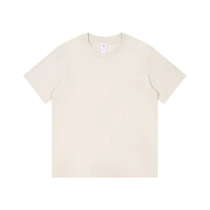 Men's 230g Heavy Cotton Short-sleeved T-shirt Men Pure Cotton Loose Solid Color Bottoming Shirt Trendy Man T-shirt Tops Clothes